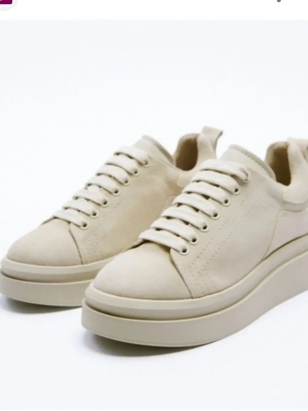 Zara Cream Platform Sneakers size 38